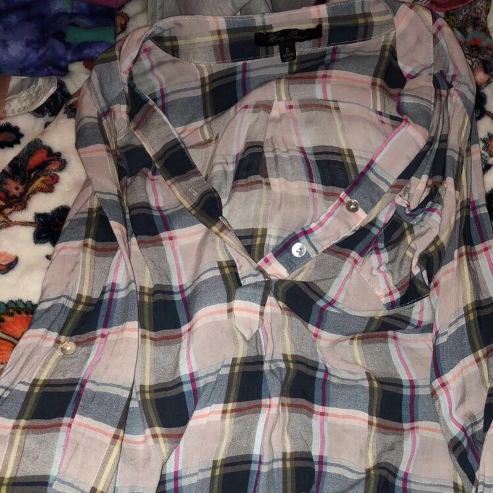 Plaid soft button up.